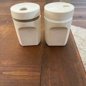 Tupperware Cream/Off-White Spice Shakers Set of 2